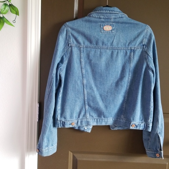 Mushroom patch Jean Jacket Forever 21 denim rare - Picture 5 of 6